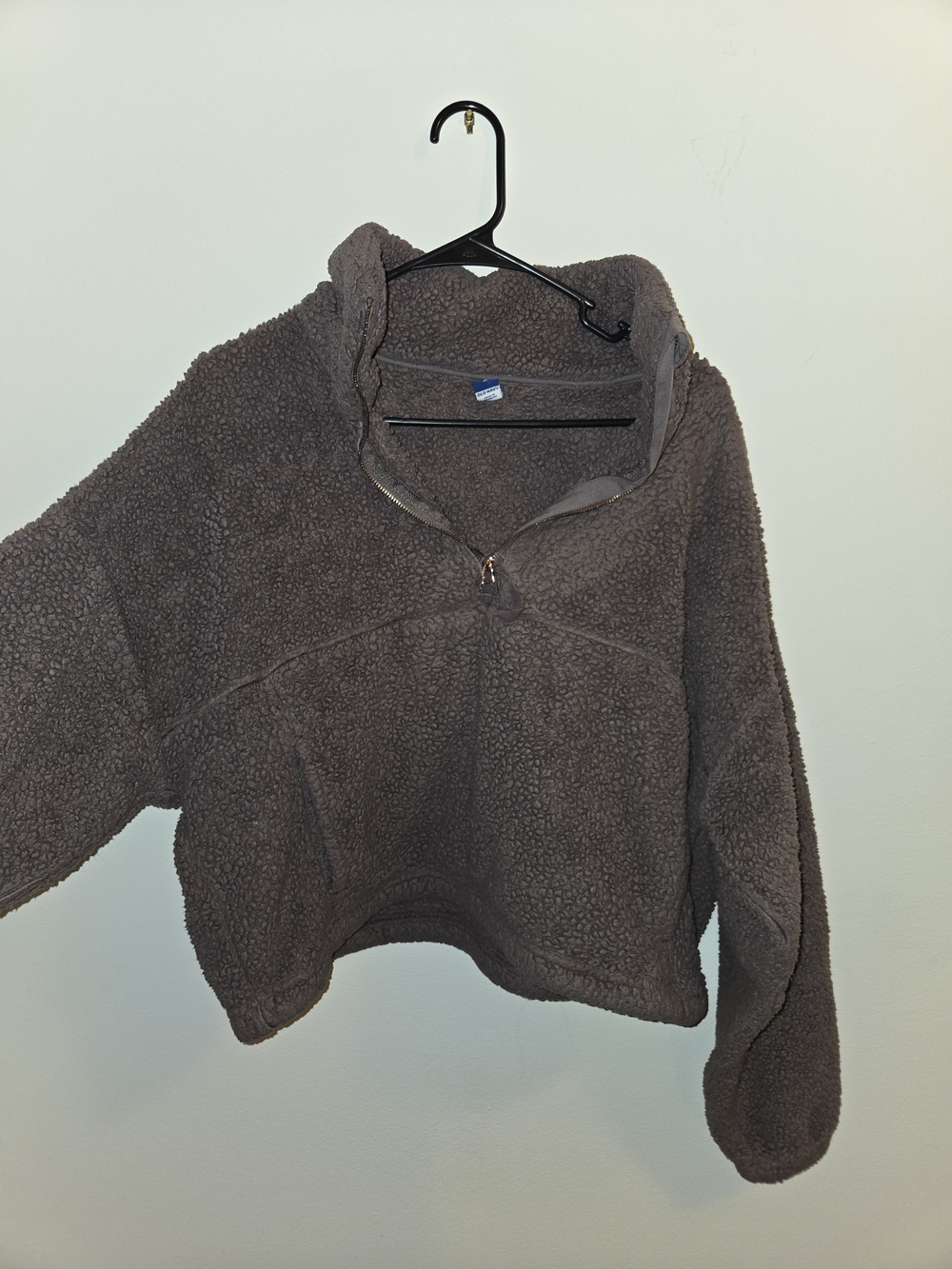 Cozy Brown Sherpa Half-Zip Pullover